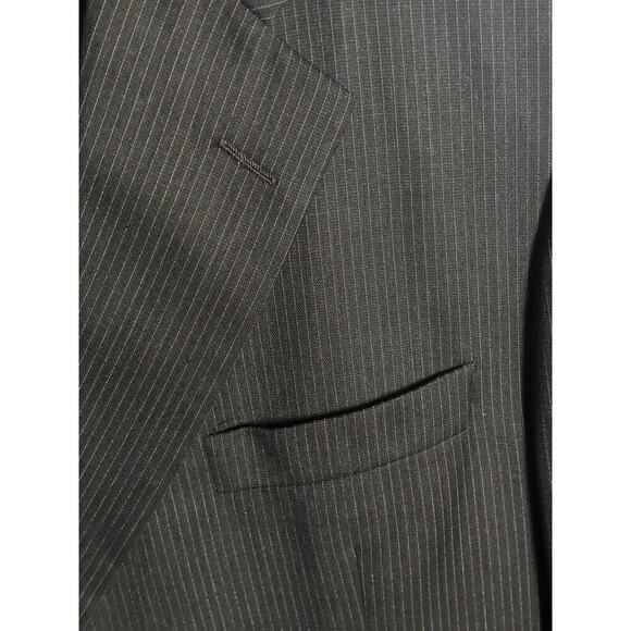 Hickey Freeman Blazer Size 44 Regular Charcoal Gray 100% Wool 2-Button Business - Picture 5 of 8